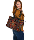 aboriginal-large-leather-tote-bag-aboriginal-dot-painting-flowers-style