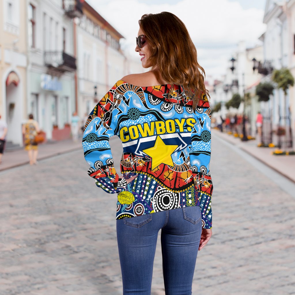 Cowboys Indigenous Off Shoulder Sweater - Vibe Hoodie