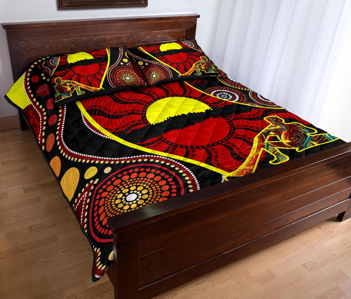 quilt-bed-set-australia-aboriginal-dots-with-didgeridoo
