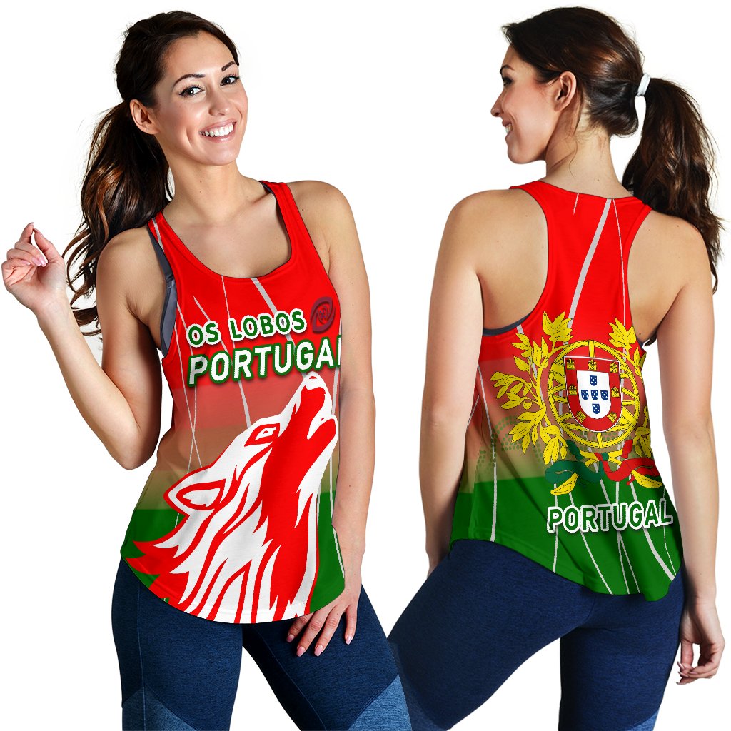 Portugal Rugby Women Racerback Tank Wolf - Os Lobos - Vibe Hoodie