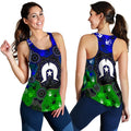 Aboriginal  Women's Racerback Tank- Torres Strait Symbol With Indigenous Patterns - Vibe Hoodie