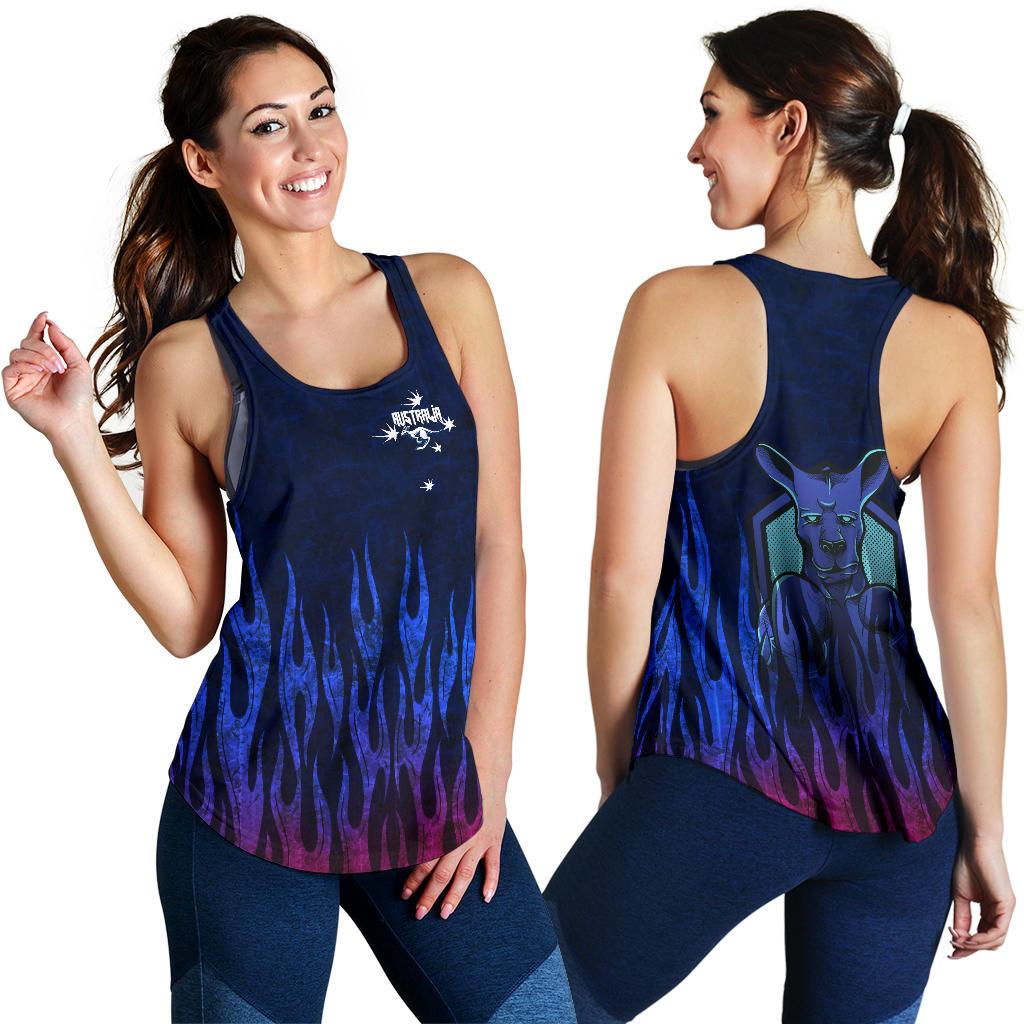 Racerback Tank - Kangaroo Top Tank Symbol Dark Flame - Women - Vibe Hoodie