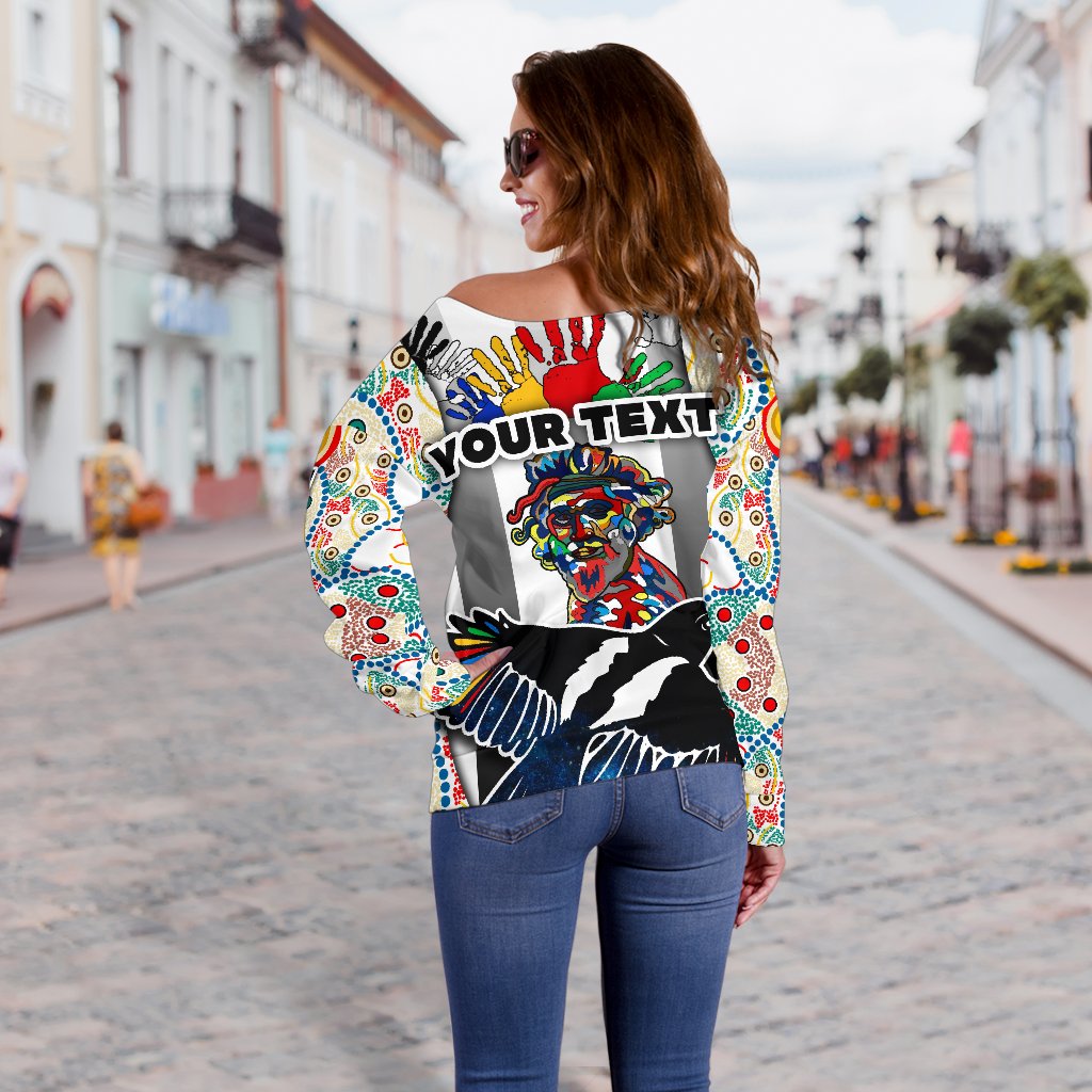 (Custom Personalised) Magpies Naidoc Week Women's Off Shoulder Sweater Collingwood Modern Style - Vibe Hoodie