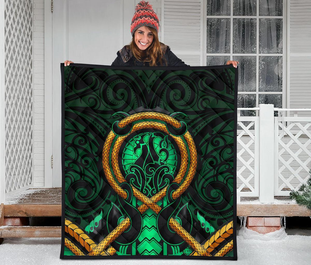 maori-new-zealand-premium-quilt-manaia-green