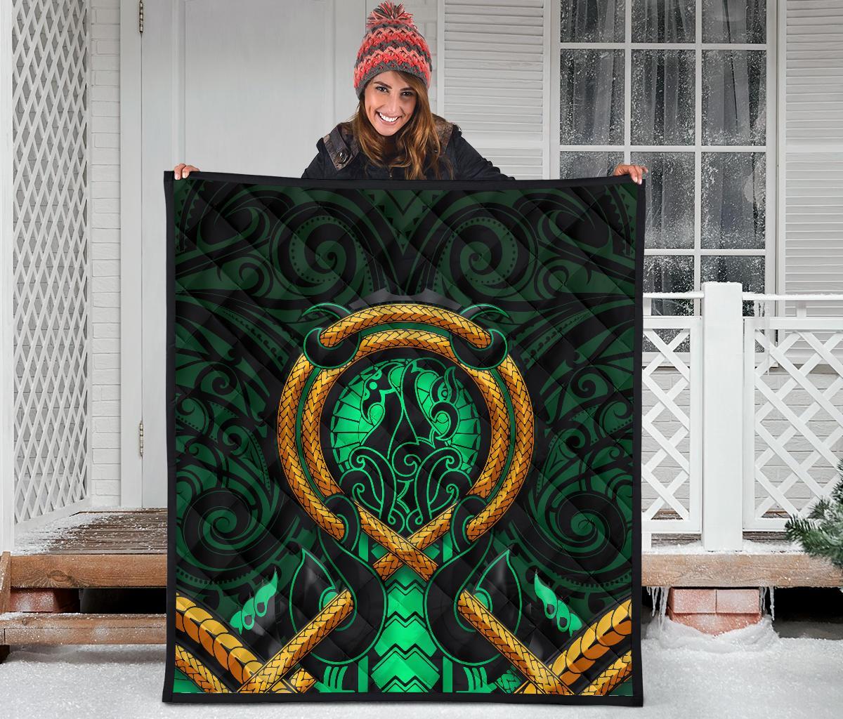 maori-new-zealand-premium-quilt-manaia-green