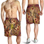 aboriginal-mens-shorts-indigenous-lizard-dot-painting-art