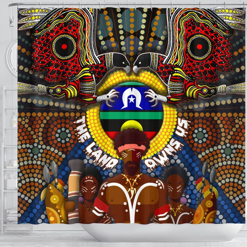 the-land-owns-us-shower-curtain