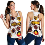Hawthorn Women Racerback Tank Hawks Indigenous - White - Vibe Hoodie