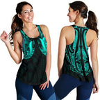 Maori Ta Moko Women Racerback Tank New Zealand Turquoise - Vibe Hoodie