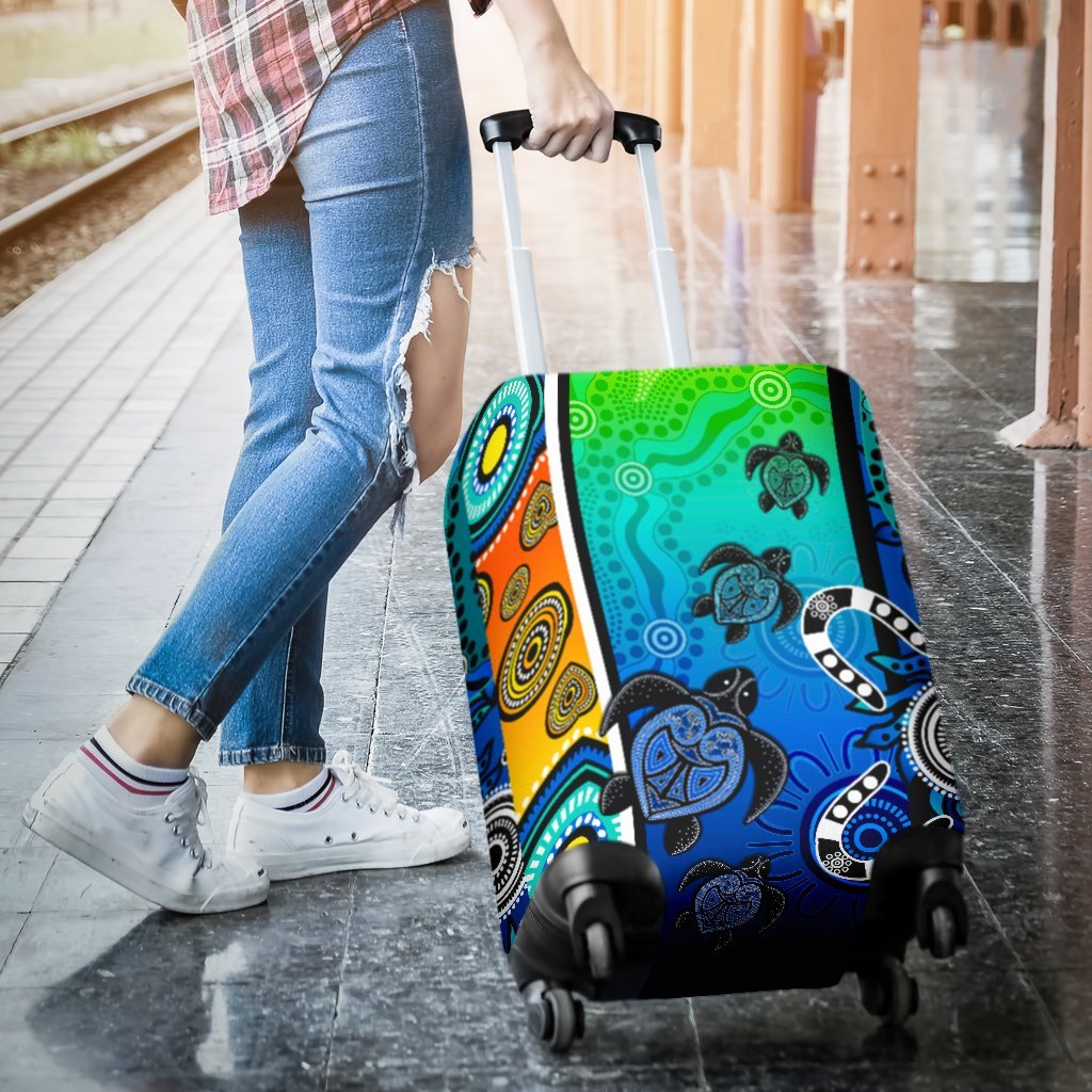 aboriginal-luggage-covers-indigenous-turtle-dot-painting-art
