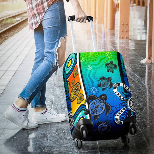 aboriginal-luggage-covers-indigenous-turtle-dot-painting-art