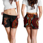 Aboriginal Women's Shorts - Aboriginal Lizard With Dot Painting Patterns - Vibe Hoodie