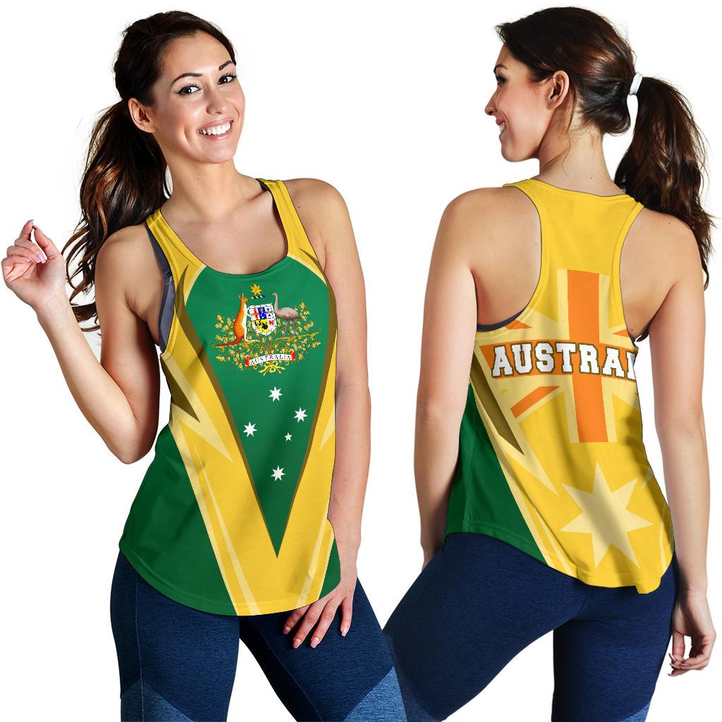 Racerback Tank - Australian Coat Of Arms Top Tank National Color - Women - Vibe Hoodie