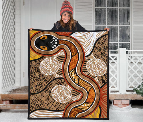 aboriginal-premium-quilt-indigenous-snake-vintage-stye