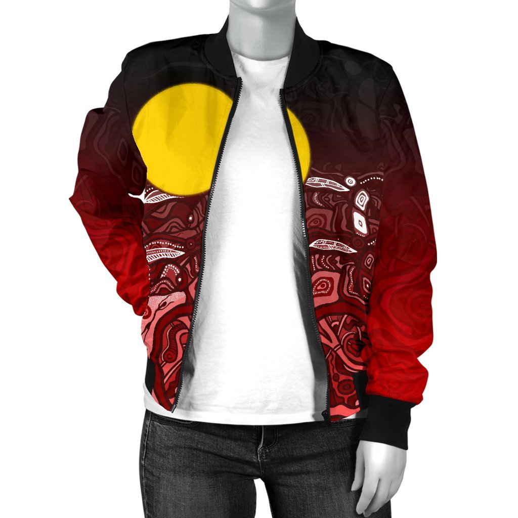 aboriginal-womens-bomber-jacket-red-landscape