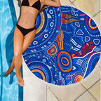 aboriginal-beach-blanket-indigenous-footprint-patterns-blue-color