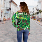 Canberra Women's Off Shoulder Sweater Raiders Indigenous 2 - Vibe Hoodie