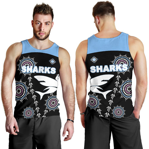 cronulla-mens-tank-top-sharks-simple-indigenous-black