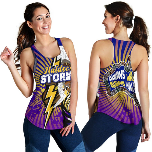 Storm Naidoc Week Women's Racerback Tank Indigenous Style - Vibe Hoodie