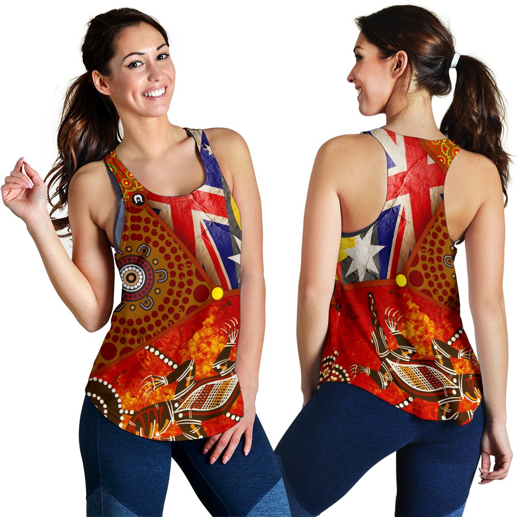 Racer tanks - Aboriginal Dot Pattern & Flags, Crocodile - Vibe Hoodie