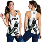 Collingwood Women Racerback Tank Pies Indigenous - White - Vibe Hoodie
