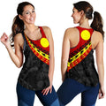 Aboriginal Women's Racerback Tank, Indigenous Flag Circle Dot Painting - Vibe Hoodie