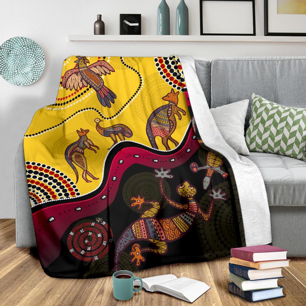 aboriginal-premium-blanket-indigenous-animals-life-art