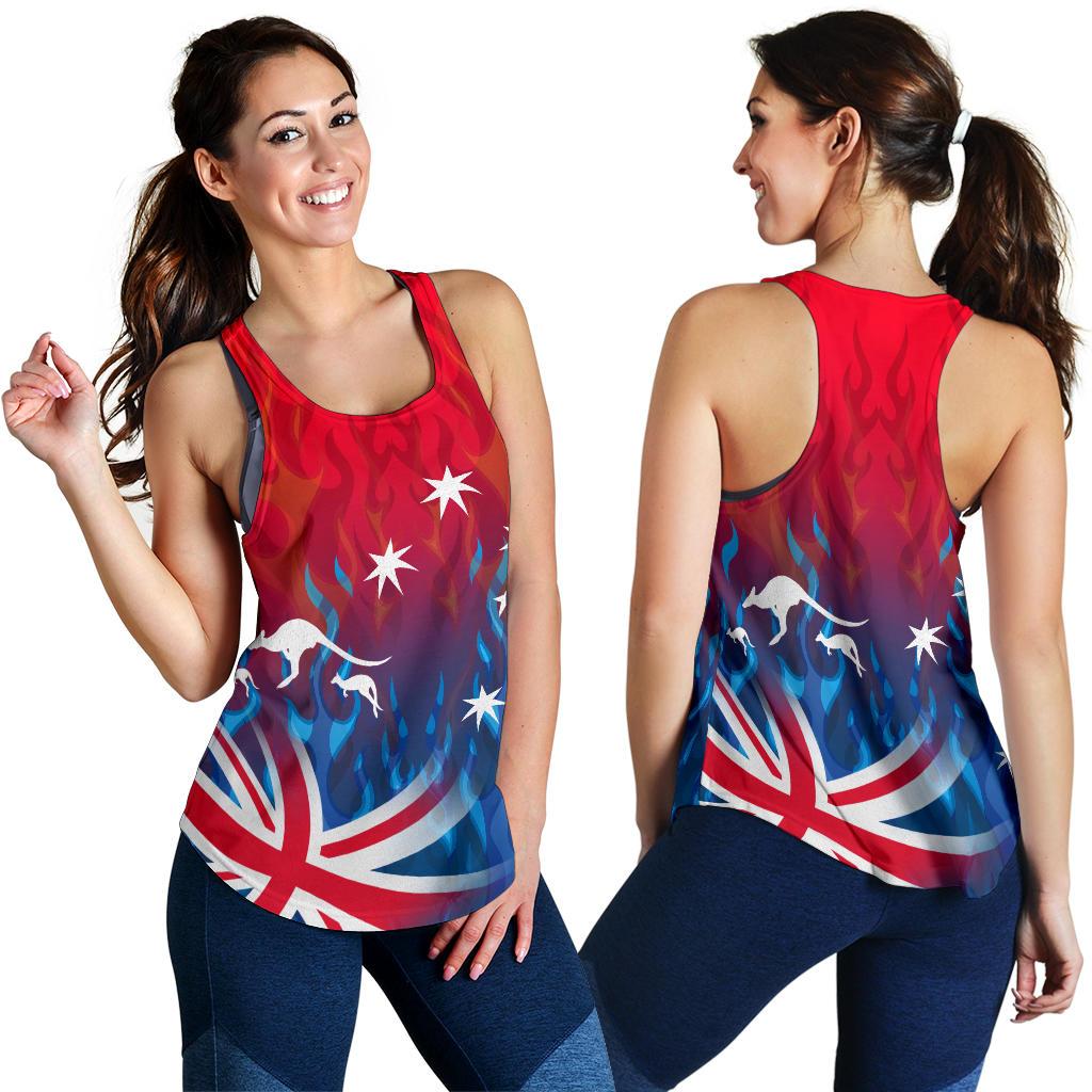 Racerback Tank - Aus Flag Tank Top Flame - Women - Vibe Hoodie