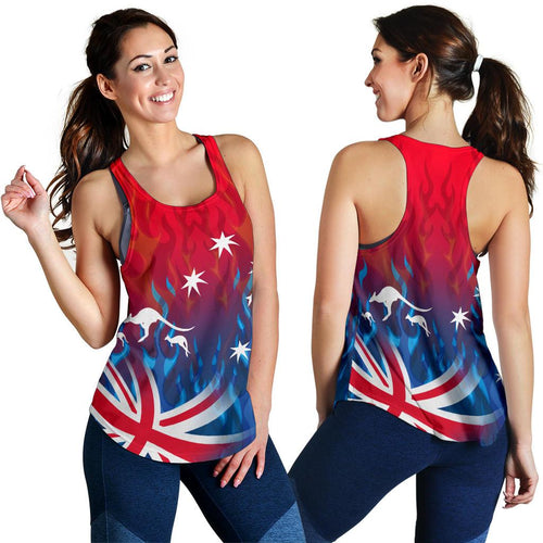 Racerback Tank - Aus Flag Tank Top Flame - Women - Vibe Hoodie