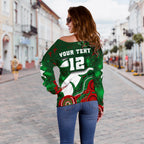 (Custom Personalised) Rabbitohs Women's Off Shoulder Sweater Magic Style - Vibe Hoodie
