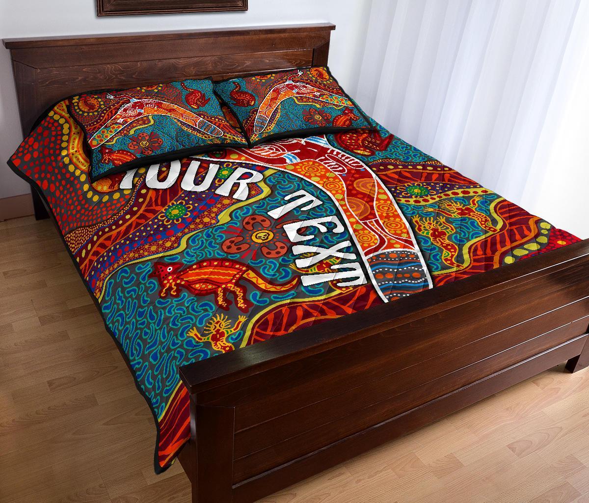 aboriginal-personalised-quilt-bed-set-indigenous-boomerang