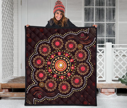 aboriginal-premium-quilt-australian-colorful-flower-dot-painting-art