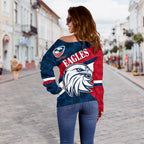 USA Rugby Women's Off Shoulder Eagles Sporty Style - Vibe Hoodie