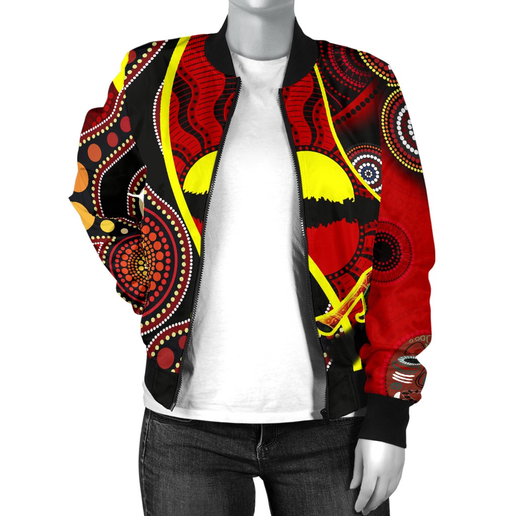 bomber-jacket-australia-aboriginal-dots-with-didgeridoo