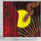 aboriginal-shower-curtain-indigenous-snake-sun-dot-painting