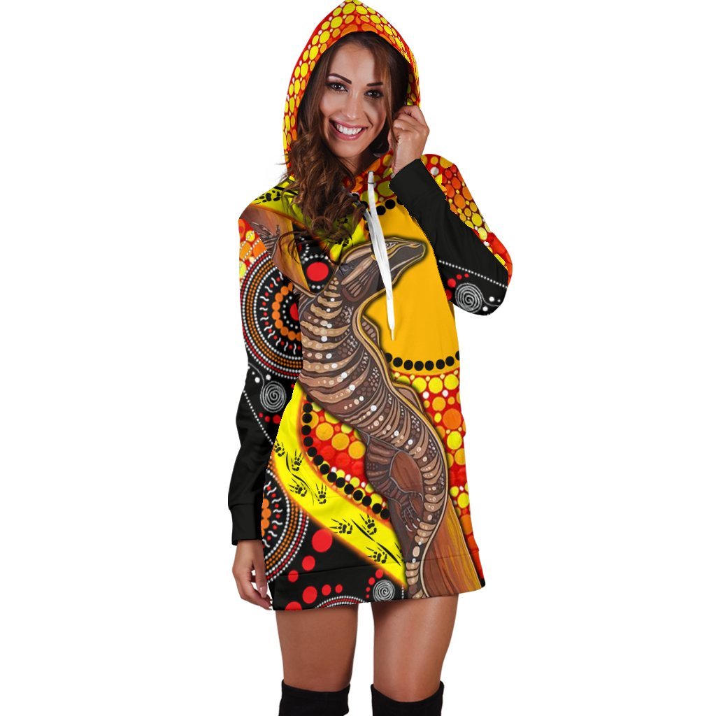 hoodie-dress-australian-aboriginal-dot-painting-sun-and-lizard
