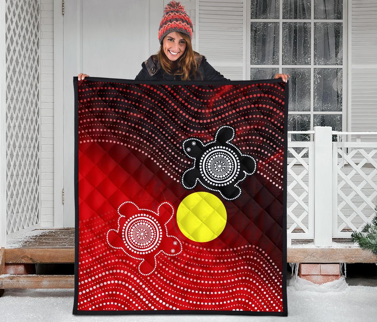 aboriginal-premium-quilt-indigenous-circle-dot-painting-style
