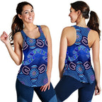 ABoriginal Women's Racerback Tank - Boomerangs And Dot Painting Art Ver02- - Vibe Hoodie