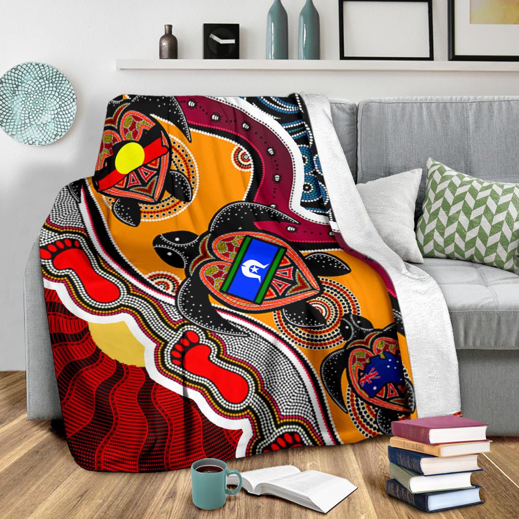 premium-blanket-australia-aboriginal-dots-with-turtle-and-naidoc-flags
