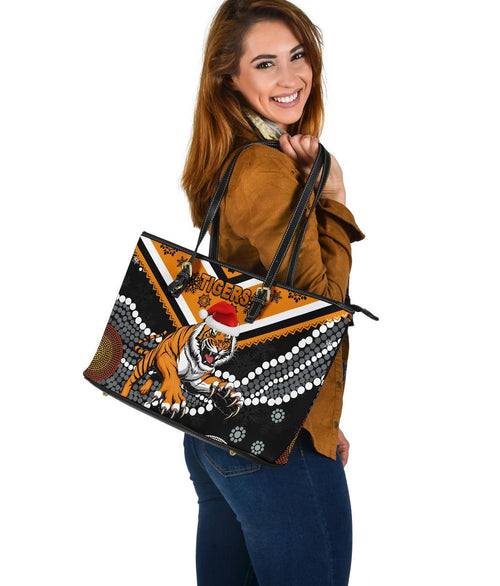 wests-christmas-large-leather-tote-bag-tigers-indigenous