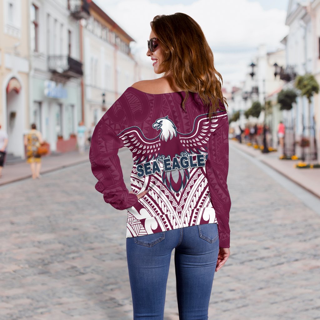 Warringah Women's Off Shoulder Sweater Sea Eagles Multicultural - Vibe Hoodie