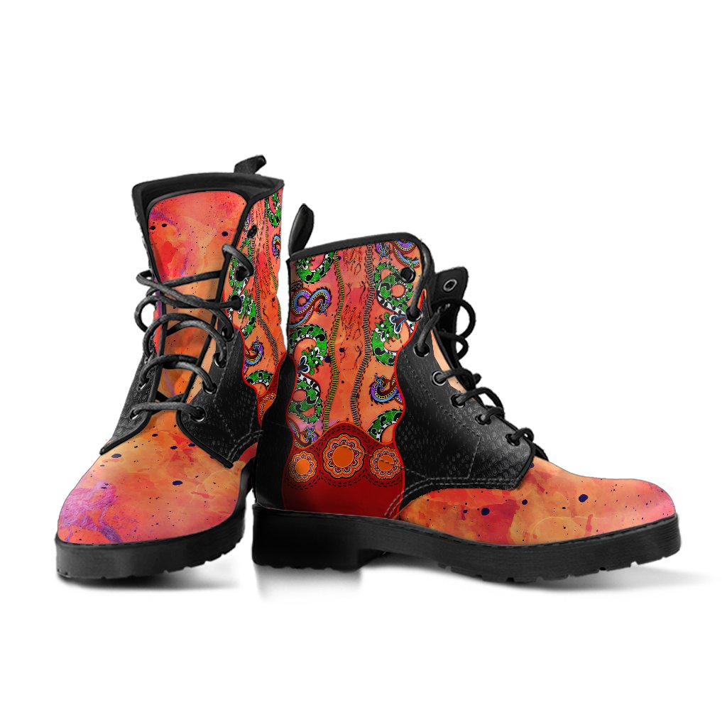 aboriginal-leather-boots-aussie-indigenous-patterns-orange