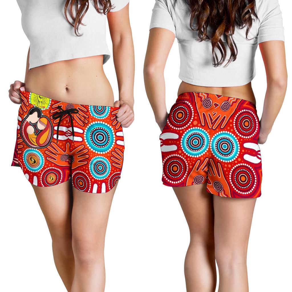 Shorts - Aboriginal Family With Dot Painting art - Vibe Hoodie