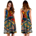 Aboriginal Midi Dress - Turtle Indigenous Art - Vibe Hoodie