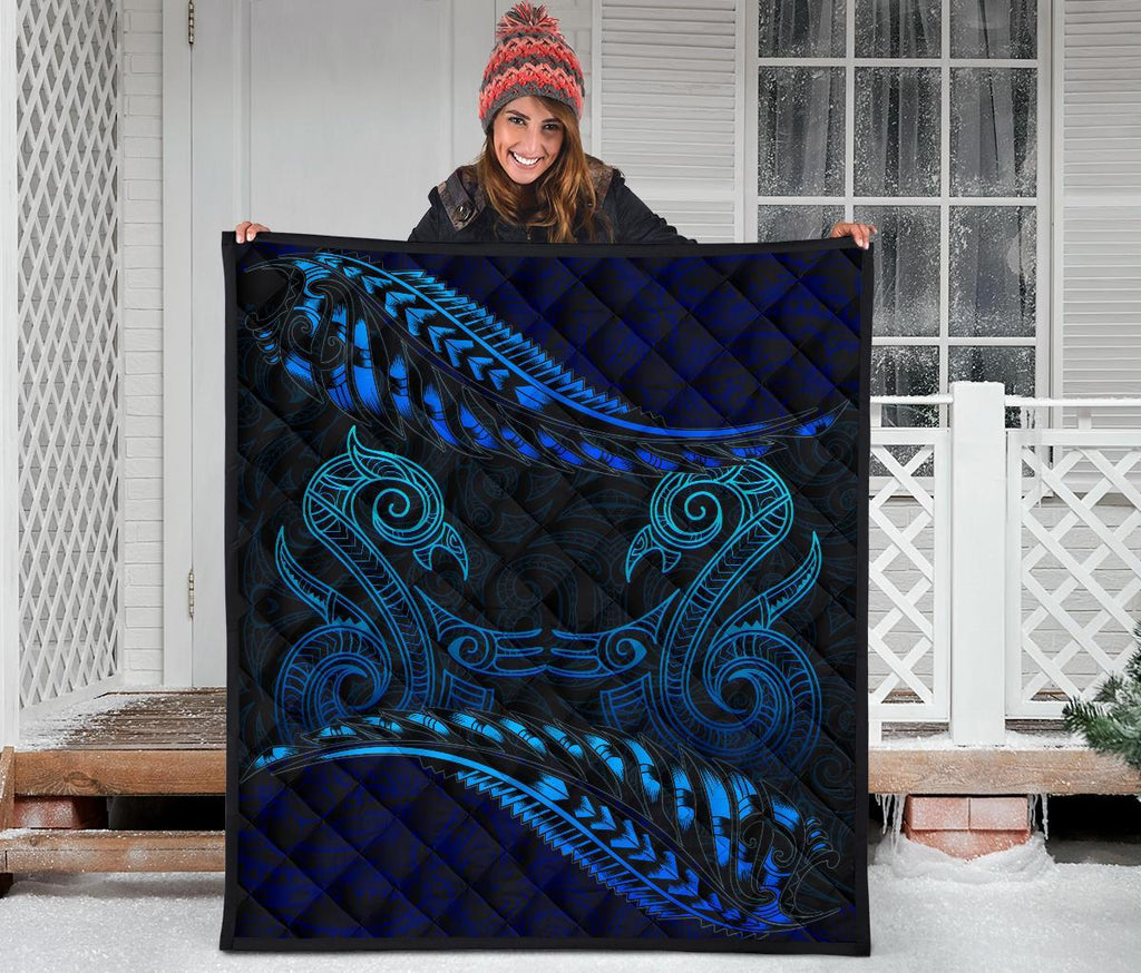 aotearoa-premium-quilt-blue-maori-manaia-with-silver-fern