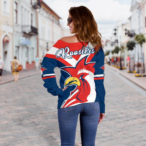 Australia Roosters Off Shoulder Sweater Rugby - Vibe Hoodie