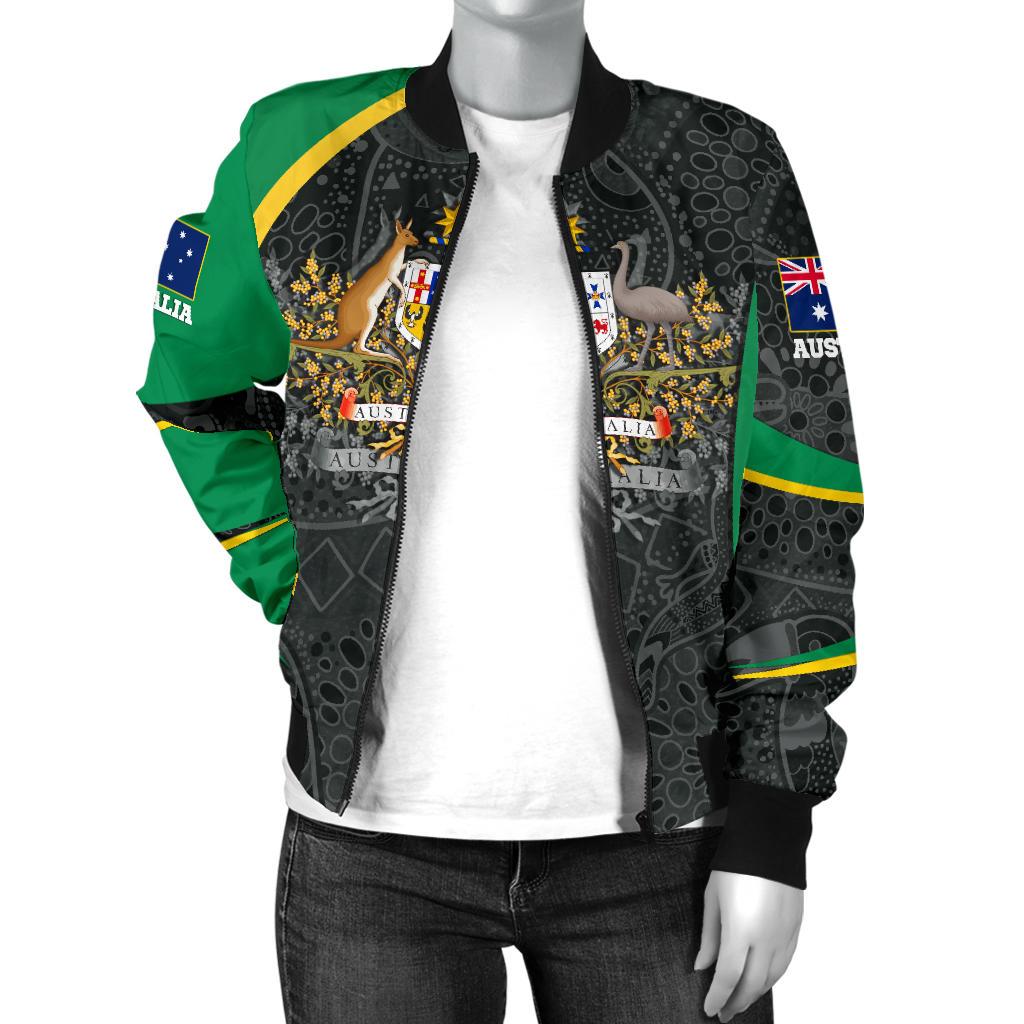 aboriginal-bomber-jacket-women-australia-coat-of-arms-aussie-spirit-green