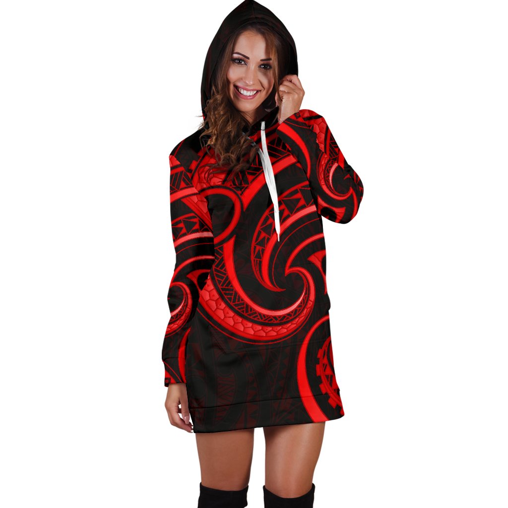 new-zealand-maori-mangopare-women-hoodie-dress-polynesian-red