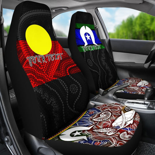 personalised-car-seat-cover-aboriginal-dot-in-naidoc-week-style