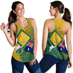 Racerback Tank - Aus Flag and Coat Of Arms Tank Kangaroo and Koala Sign - Vibe Hoodie